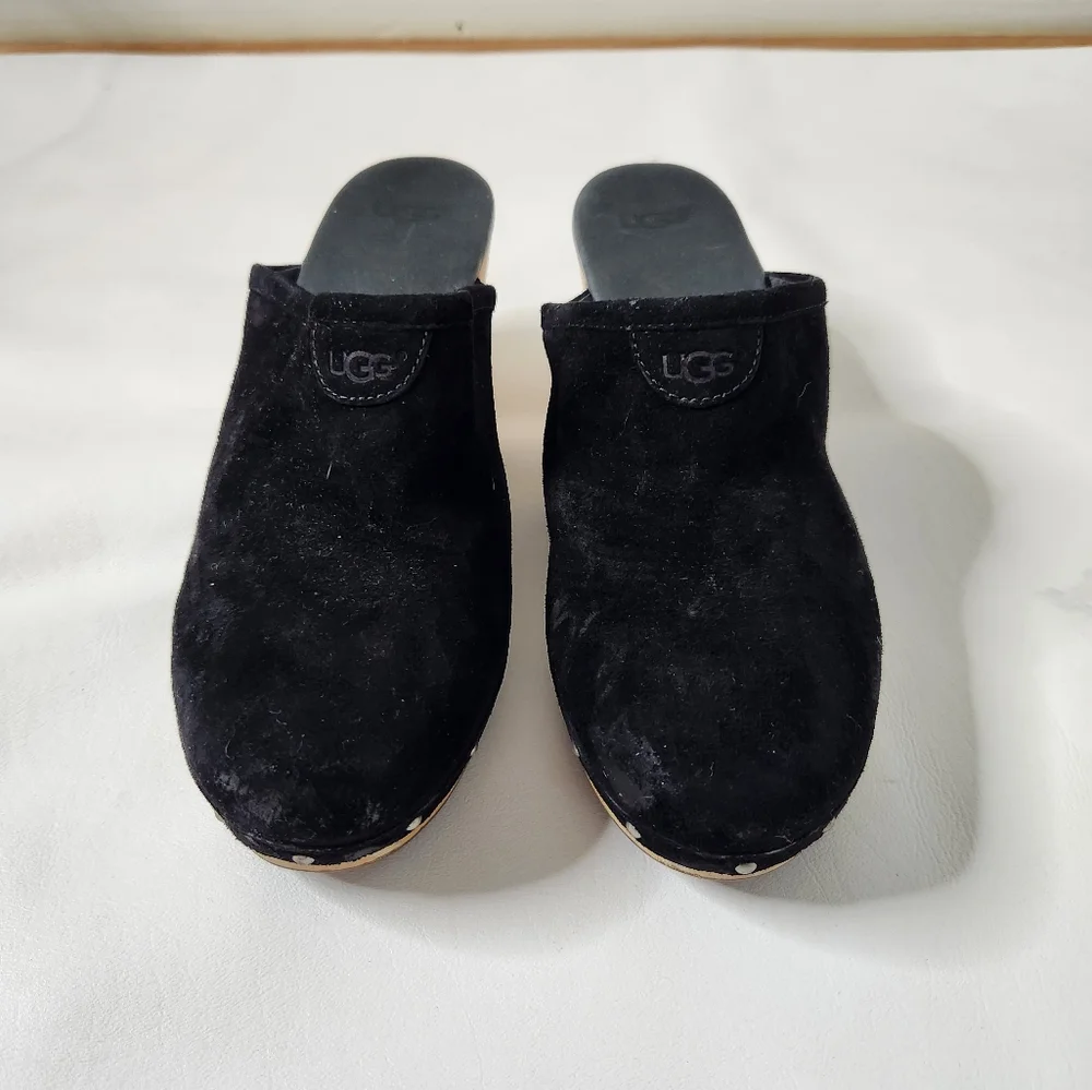 UGG Australia Abbie Suede Sherpa Studded Clogs - Picture 2 of 7